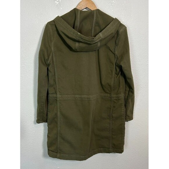 Driftwood Embroidered Floral Anorak Parka Jacket XS Olive Green Stretch Zip Up - Picture 4 of 9